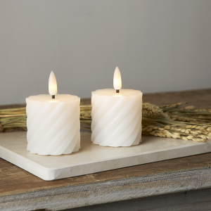 LED Blockljus 2-PACK FLAMME SWIRL 7,5 cm